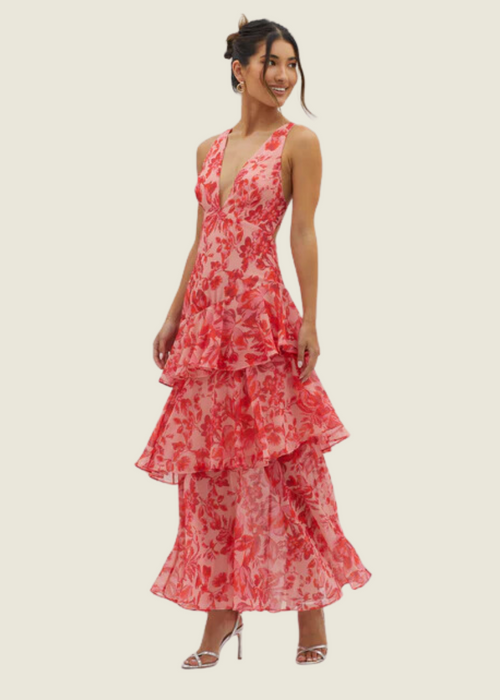 Selfie Leslie Veda Strappy Back Ruffle Dress Floral