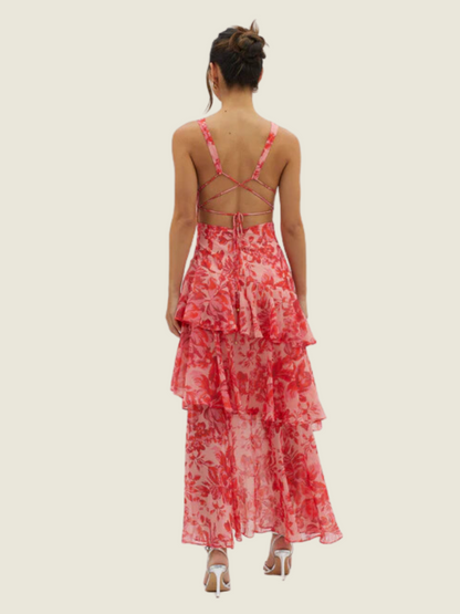 Selfie Leslie Veda Strappy Back Ruffle Dress Floral