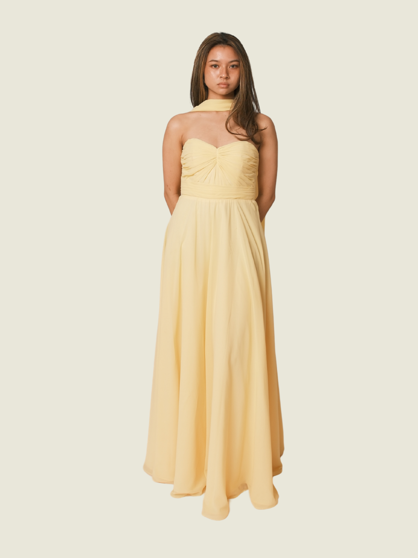 Atelier Debbie Co Yellow Sweetheart Tube Gown