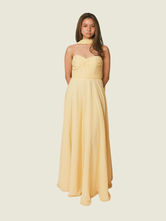 Atelier Debbie Co Yellow Sweetheart Tube Gown