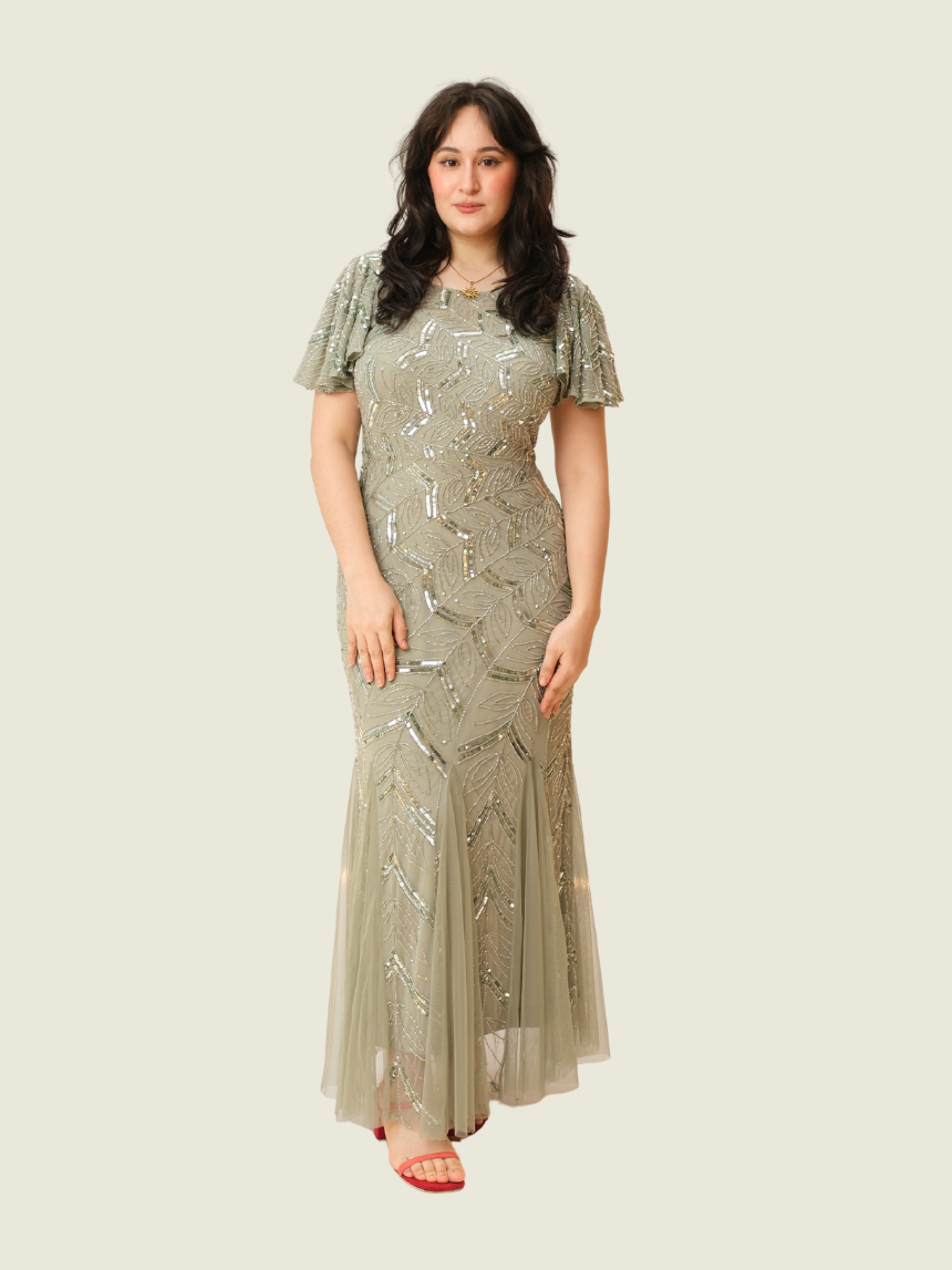 BEAUUT Embellished Sequin Maxi Dress