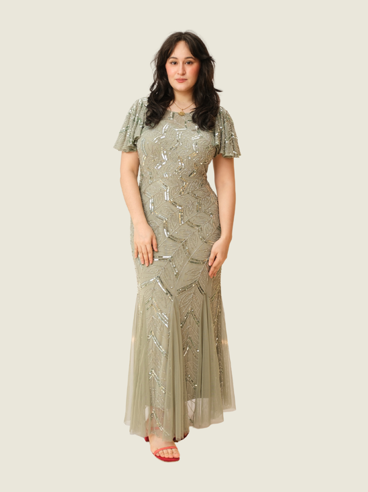 BEAUUT Embellished Sequin Maxi Dress