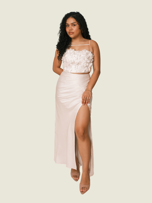 Desino Dulce White Floral Maxi Set