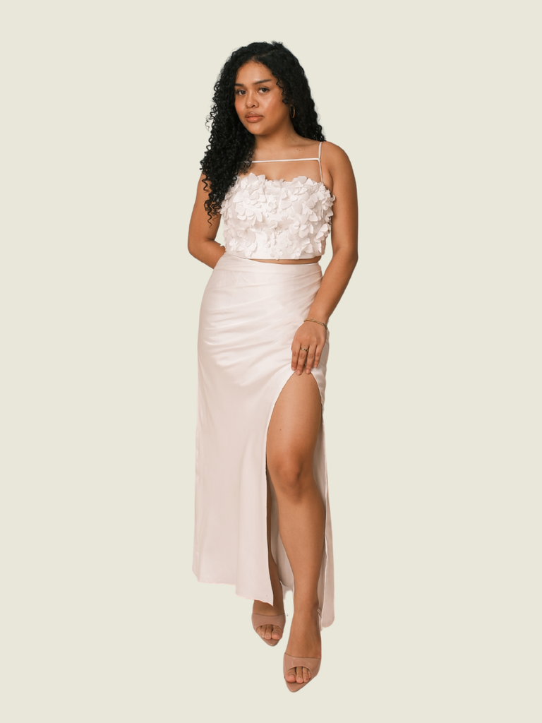 Desino Dulce White Floral Maxi Set
