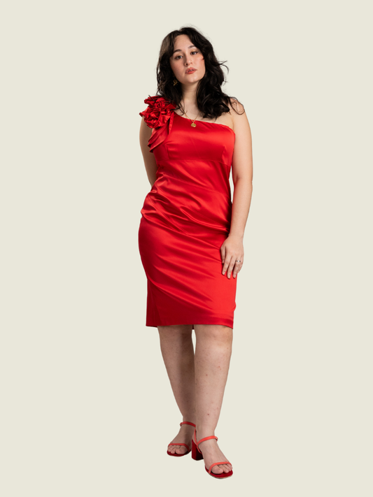 Jessica Red One Shoulder Mini Dress