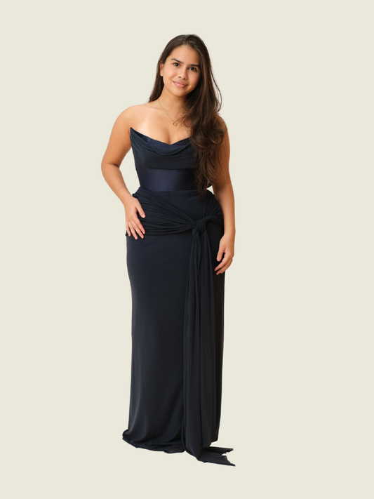 Custom Martina Bautista Gown in Midnight Blue
