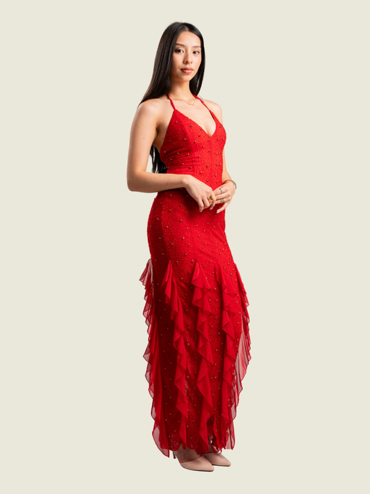 Nevali Ruffle Maxi Dress