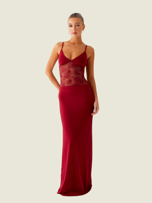 Peppermayo Exclusive Envy Maroon Maxi Dress