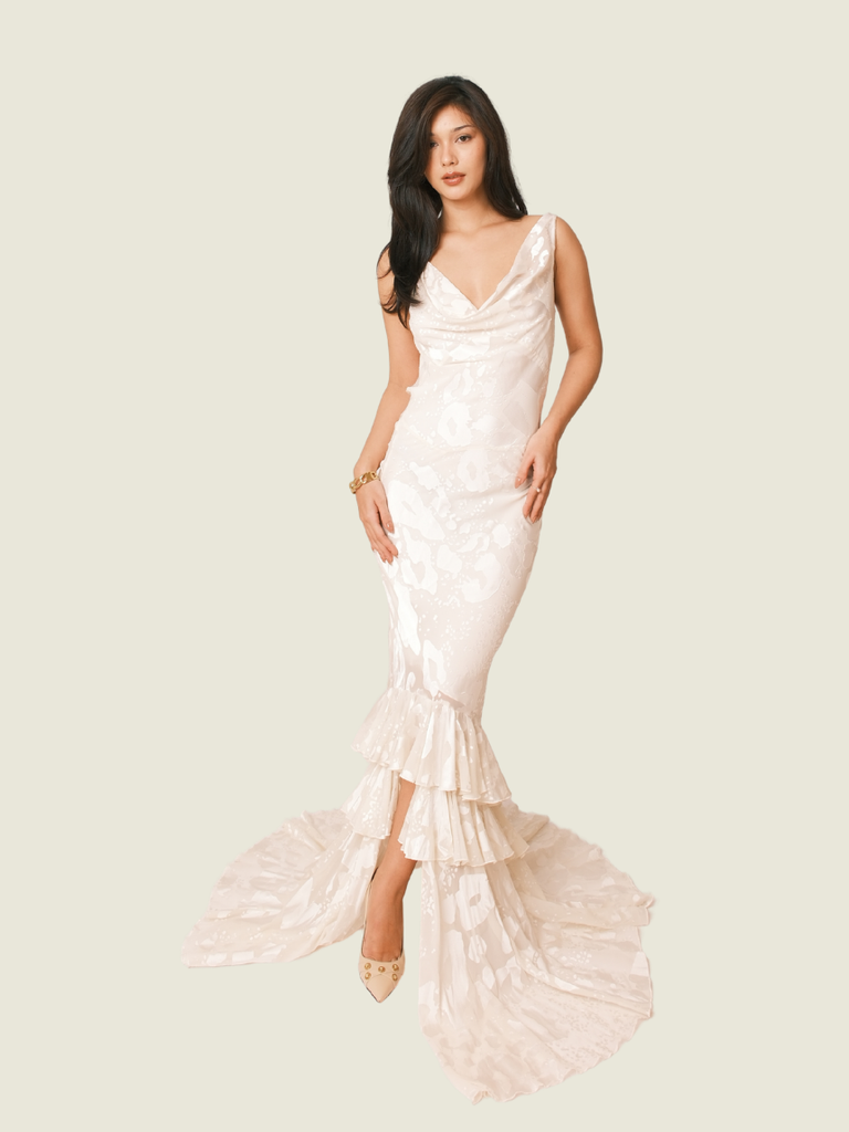 Rat & Boa Leopard-Devoré Layered-Ruffle Maxi Dress