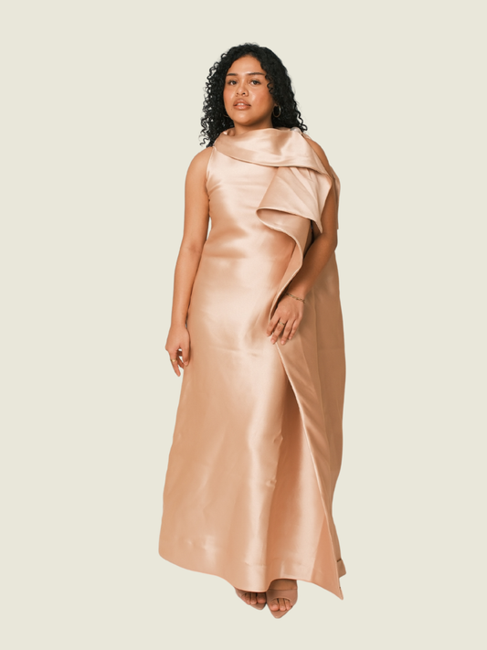 Robert Villar Peachy Pink Maxi Dress