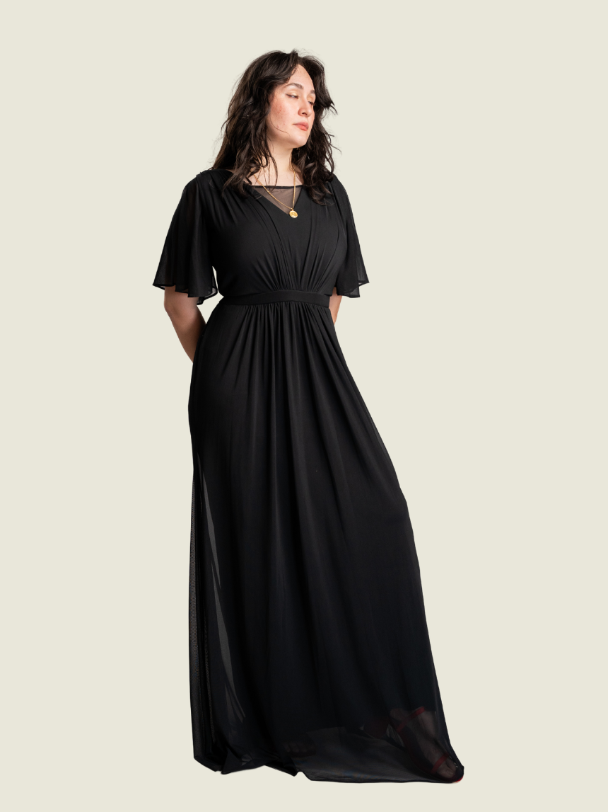Tantease Black Mesh Maxi Dress
