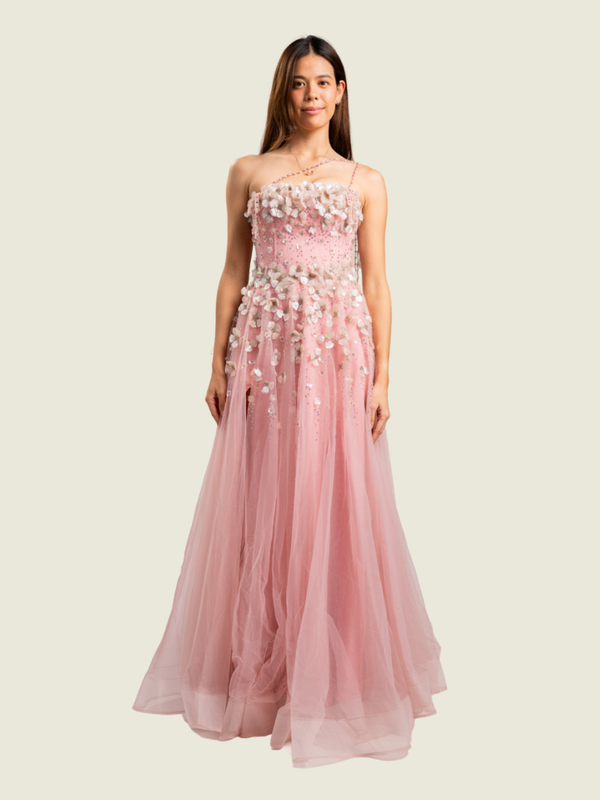 Vee Tan Custom Pink Beaded Gown