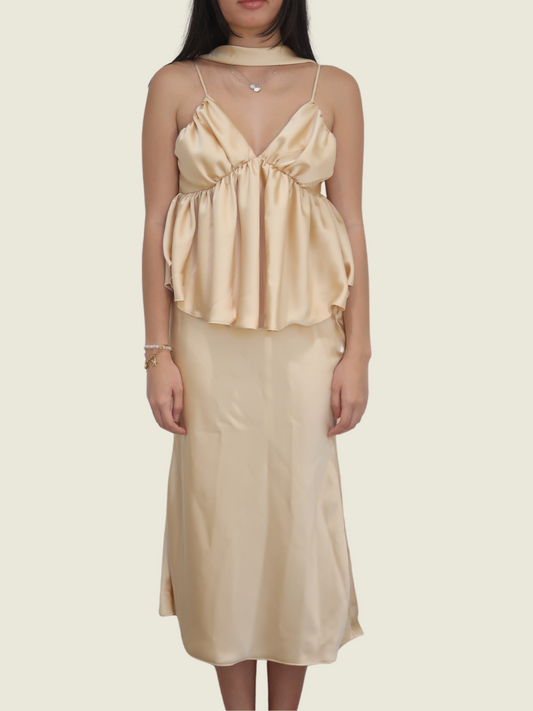 June 12 the Label Cream Halter Dress