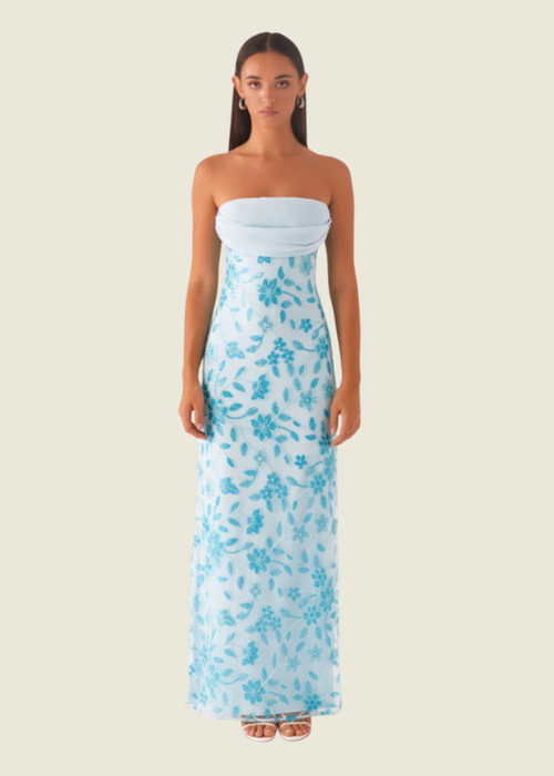 Peppermayo Blue Prism Beaded Maxi Dress