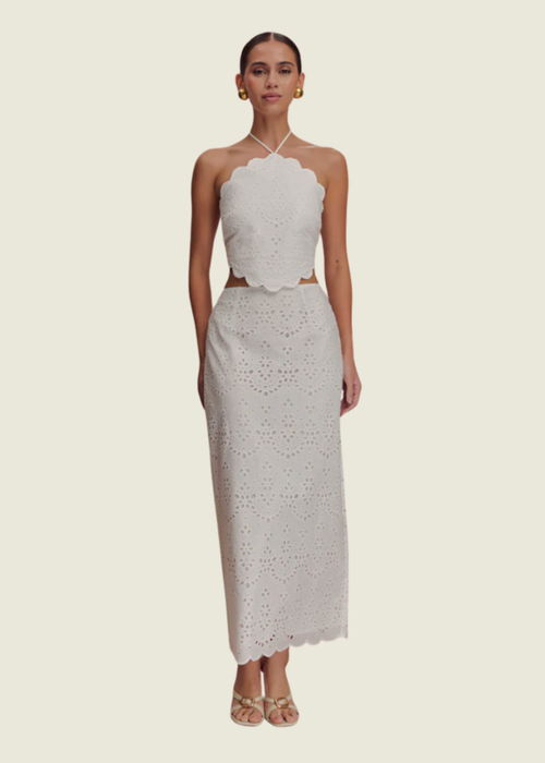 Meshki Kensley White Broderie Lace Set