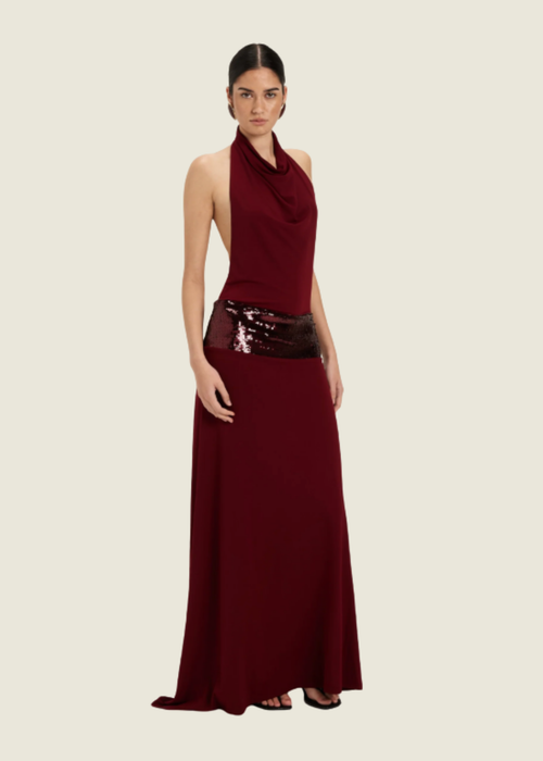 Ance Gria Adele Gown in Wine