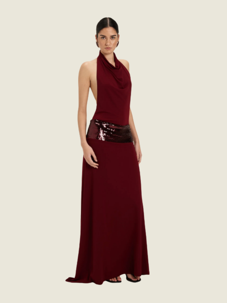 Ance Gria Adele Gown in Wine