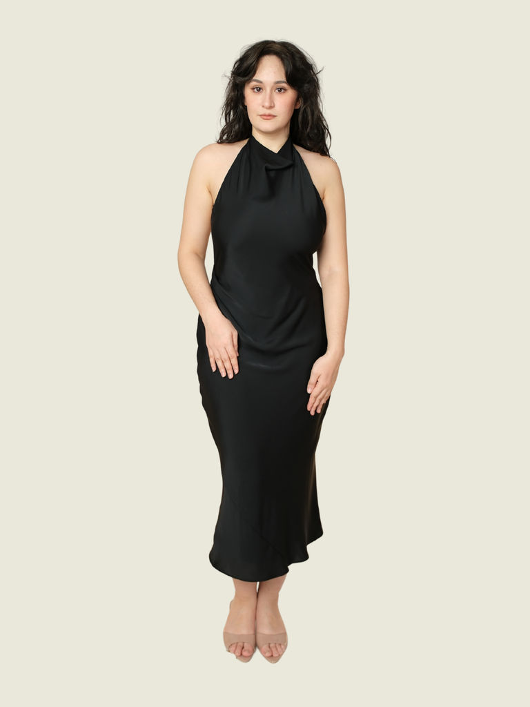Aritzia Black Cowl Maxi Dress