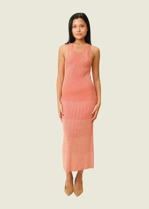 COS Pink Gradient Ribbed Knit Dress