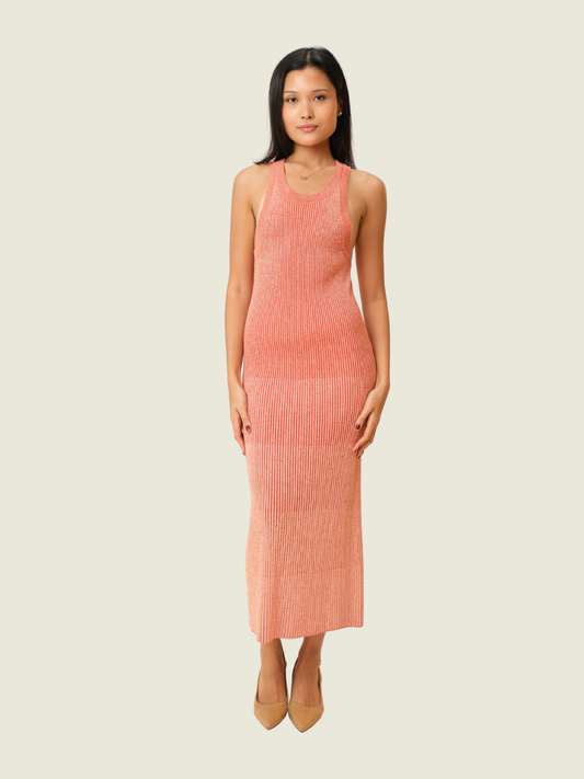 COS Pink Gradient Ribbed Knit Dress