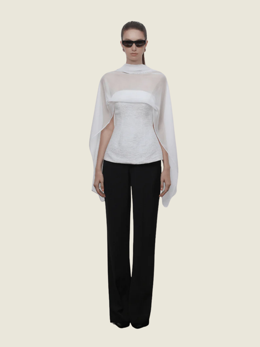 COCOSIN Ivory Drape Top