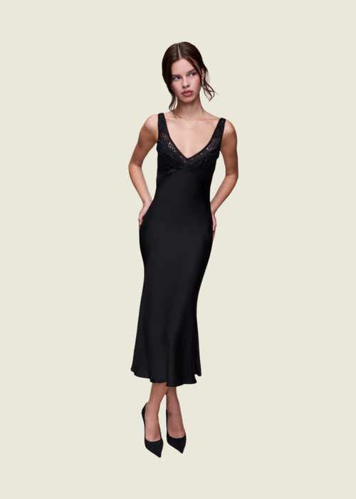 Danielle Guizio Scosi Black Slip Dress