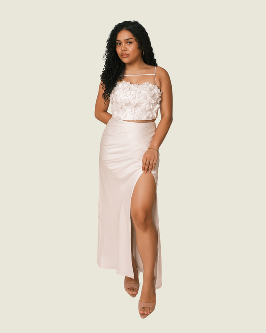 Desino Dulce White Floral Maxi Set
