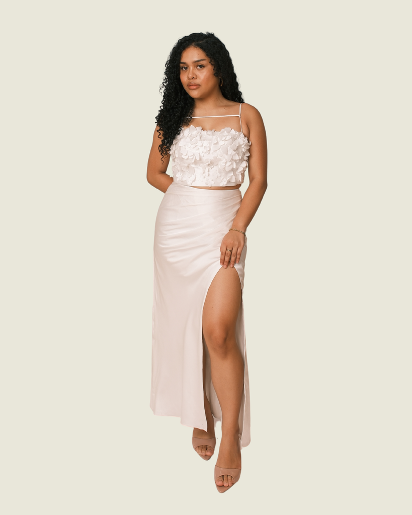 Desino Dulce White Floral Maxi Set