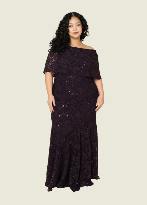 Efren Ocampo Beaded Off-Shoulder Dress