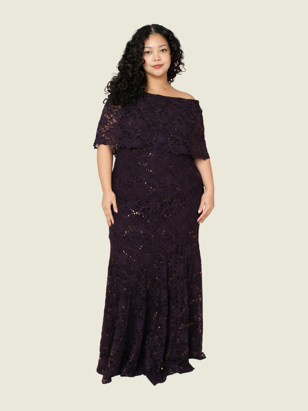 Efren Ocampo Beaded Off-Shoulder Dress