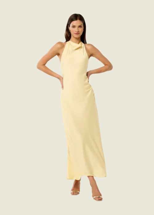 Ever New Yellow Audrey Satin Backless Maxi