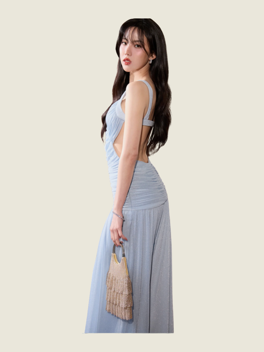 Fabrique Elveria Blue Cutout Dress