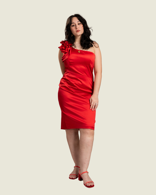 Jessica Red One Shoulder Mini Dress