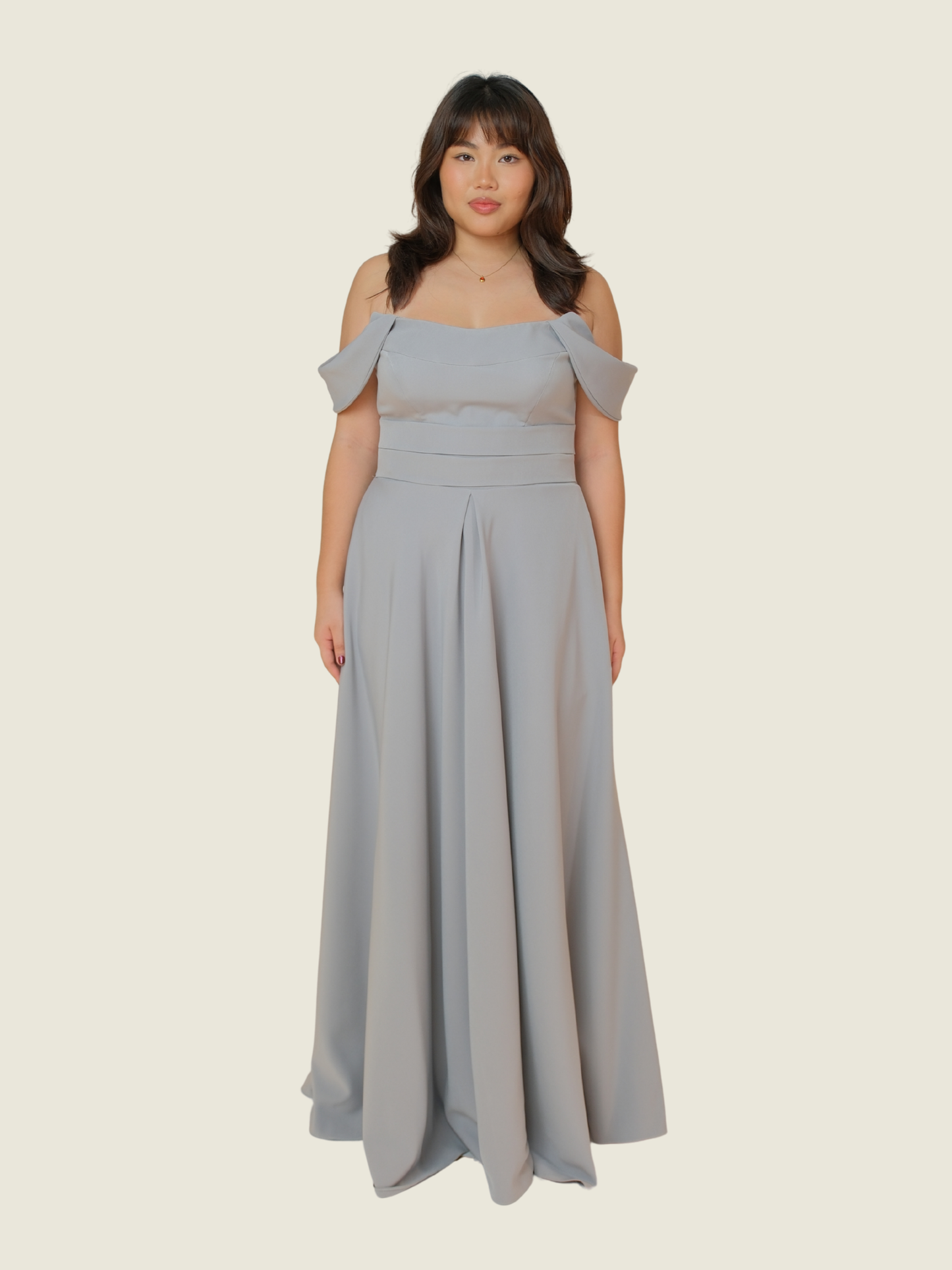 Kat Corpus Gray Off Shoulder Gown