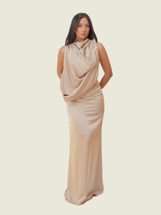 Kisserine Regina Dress in Beige