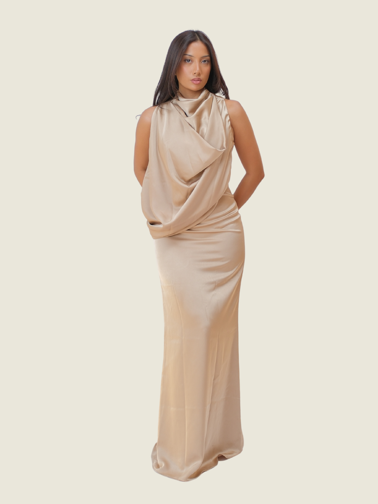 Kisserine Regina Dress in Beige
