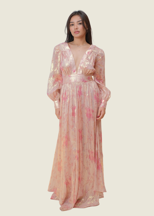 LoveShack fancy Cyrena Dress - Metallic Long Sleeve Dress
