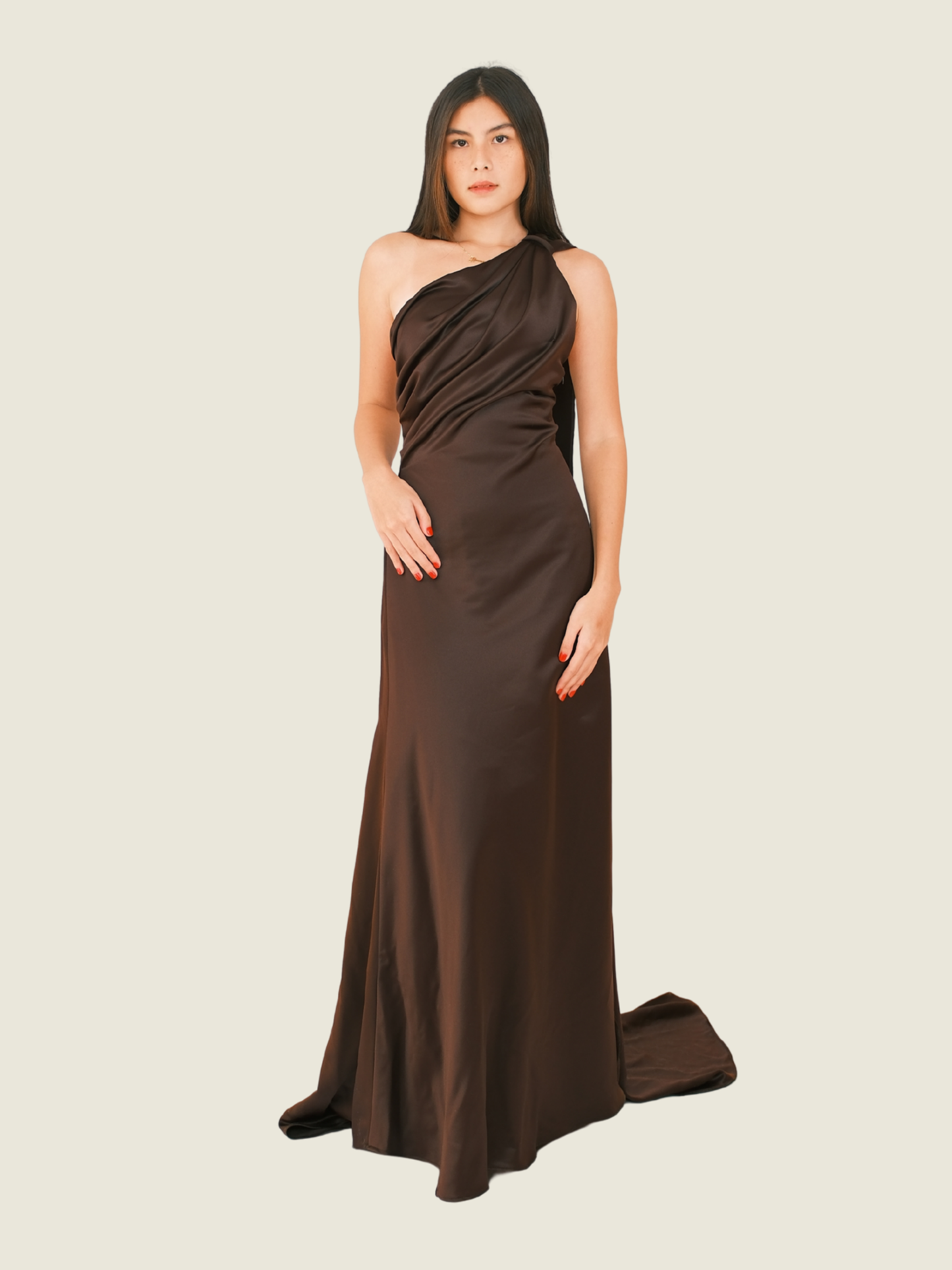 Ninni Atelier Custom Chocolate Brown Maxi Dress