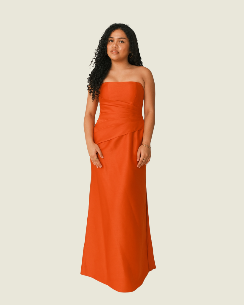 Orange Mel Orlina Bespoke - Strapless Gown
