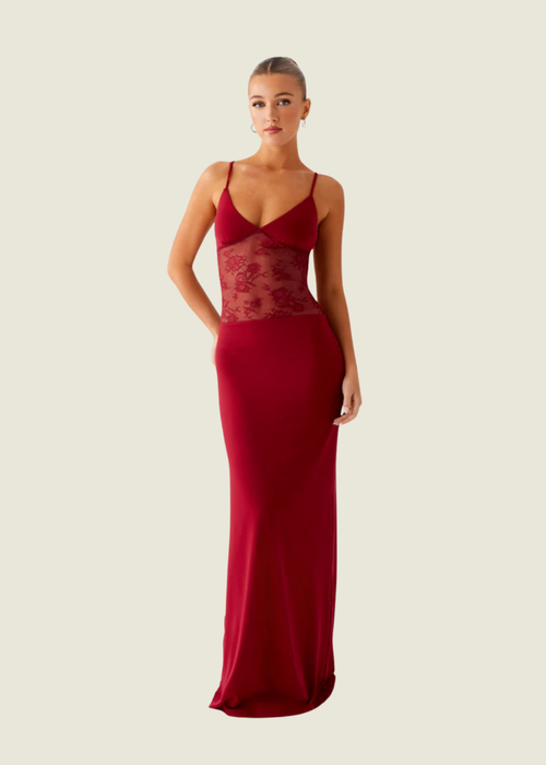 Peppermayo Exclusive Envy Maroon Maxi Dress