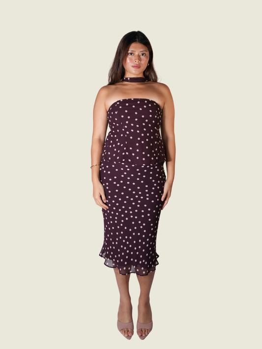 Princess Polly Polka Dot Set with Scarf