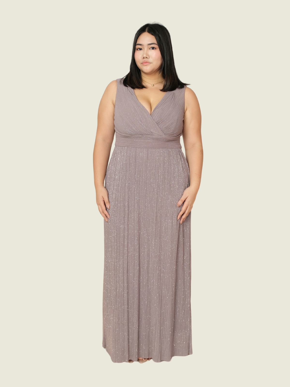 R&M Richards Mauve Gown with Poncho