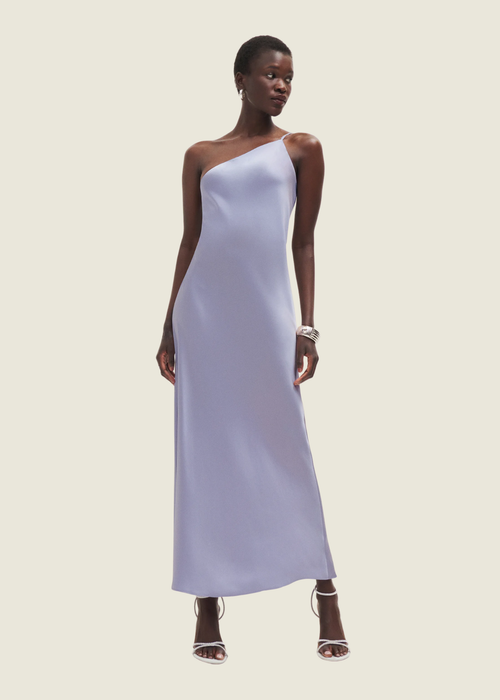 Reformation Purple Asymmetrical One-Shoulder Sheath Dress