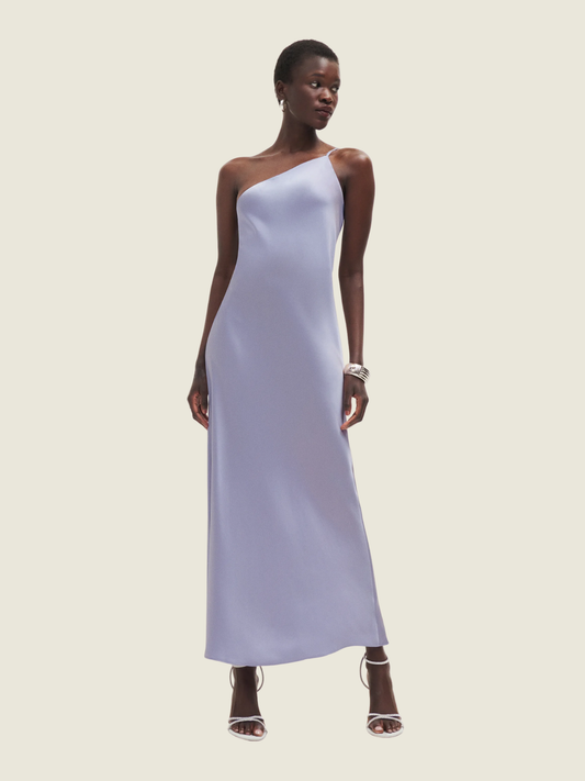 Reformation Purple Asymmetrical One-Shoulder Sheath Dress