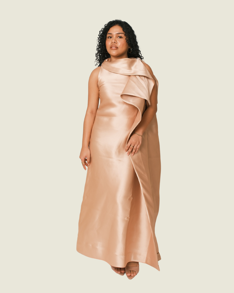 Robert Villar Peachy Pink Maxi Dress