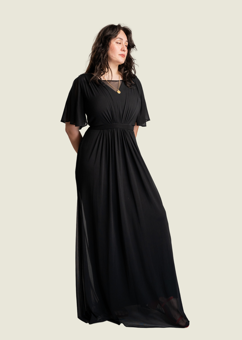 Tantease Black Mesh Maxi Dress