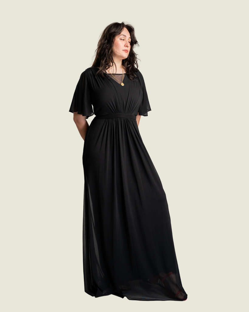 Tantease Black Mesh Maxi Dress