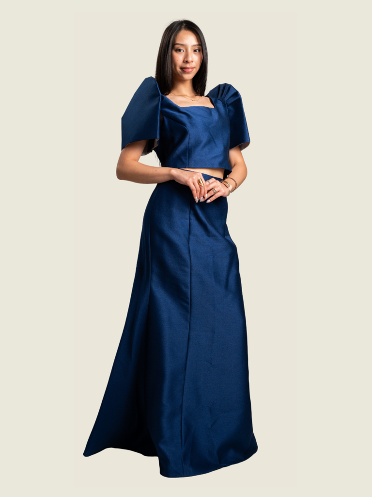 Malou Leonio Custom Navy Blue Filipiniana Set