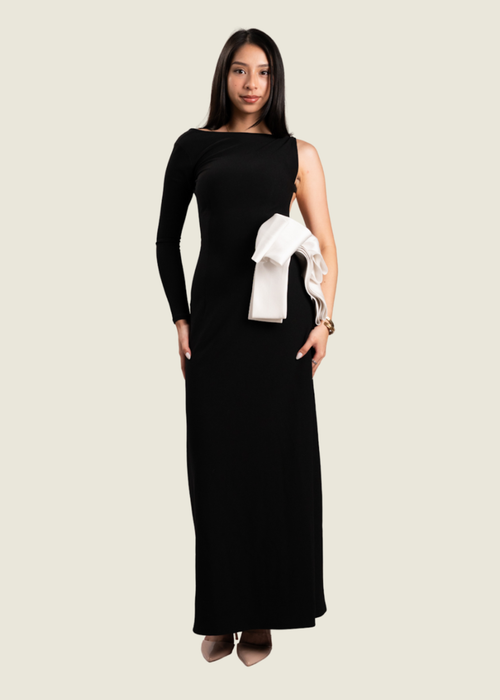 Custom Black Asymmetric Dress