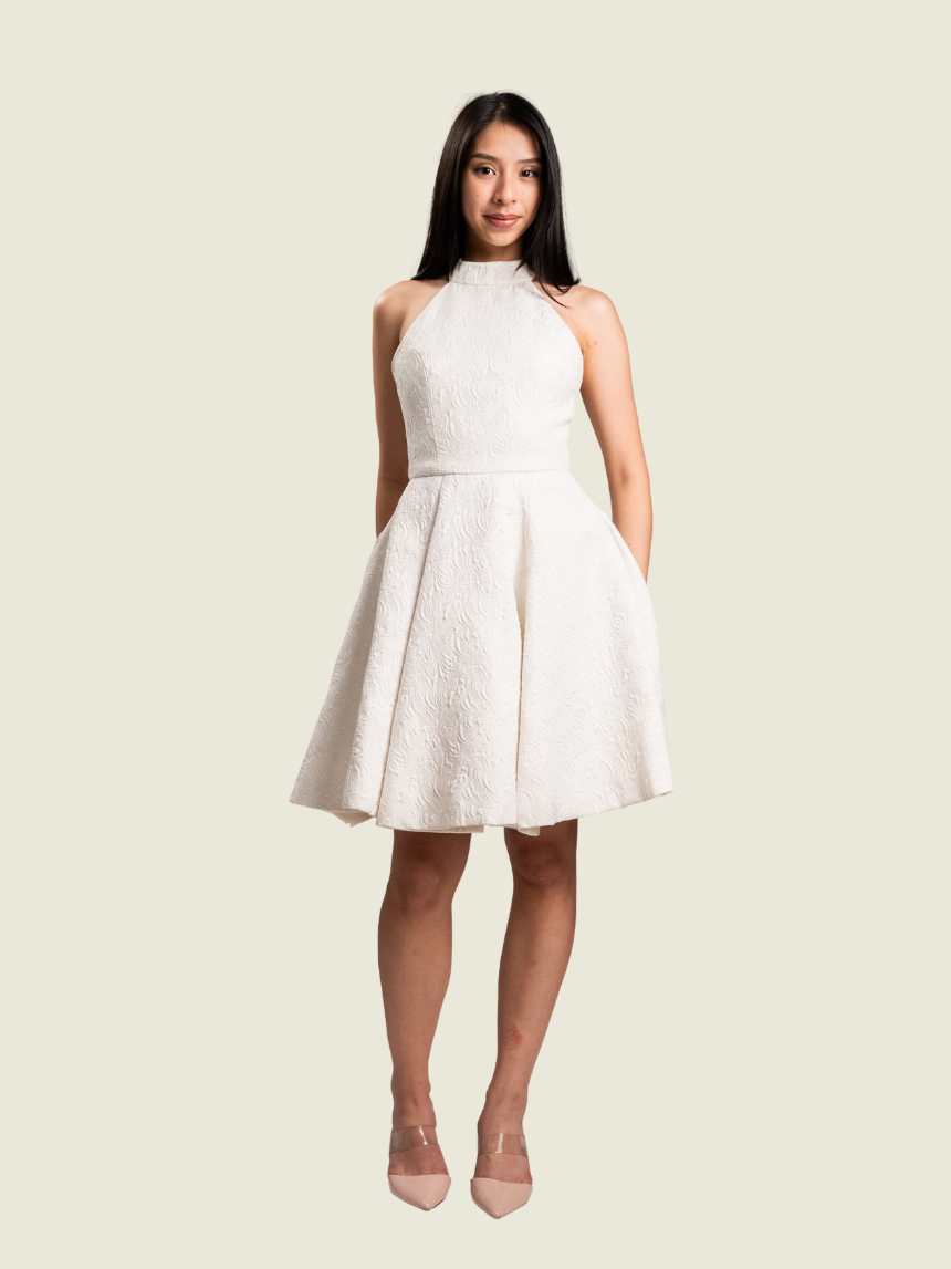 Vania Romoff Custom White Halter Midi